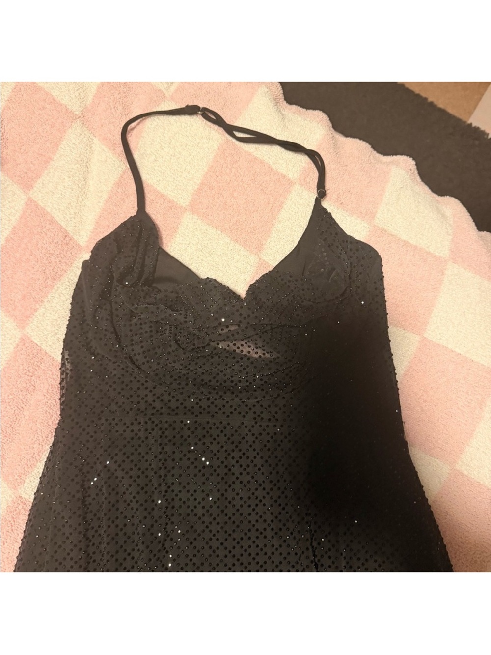 Oh Polly black sequin dress